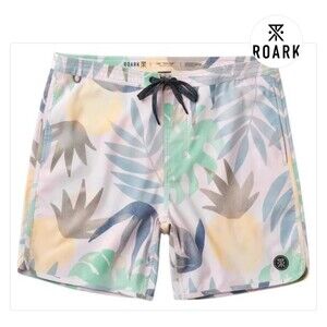NWOT Roark The Chiller Size 28 Boardshorts Tropical Palm Hybrid Swim Trunks